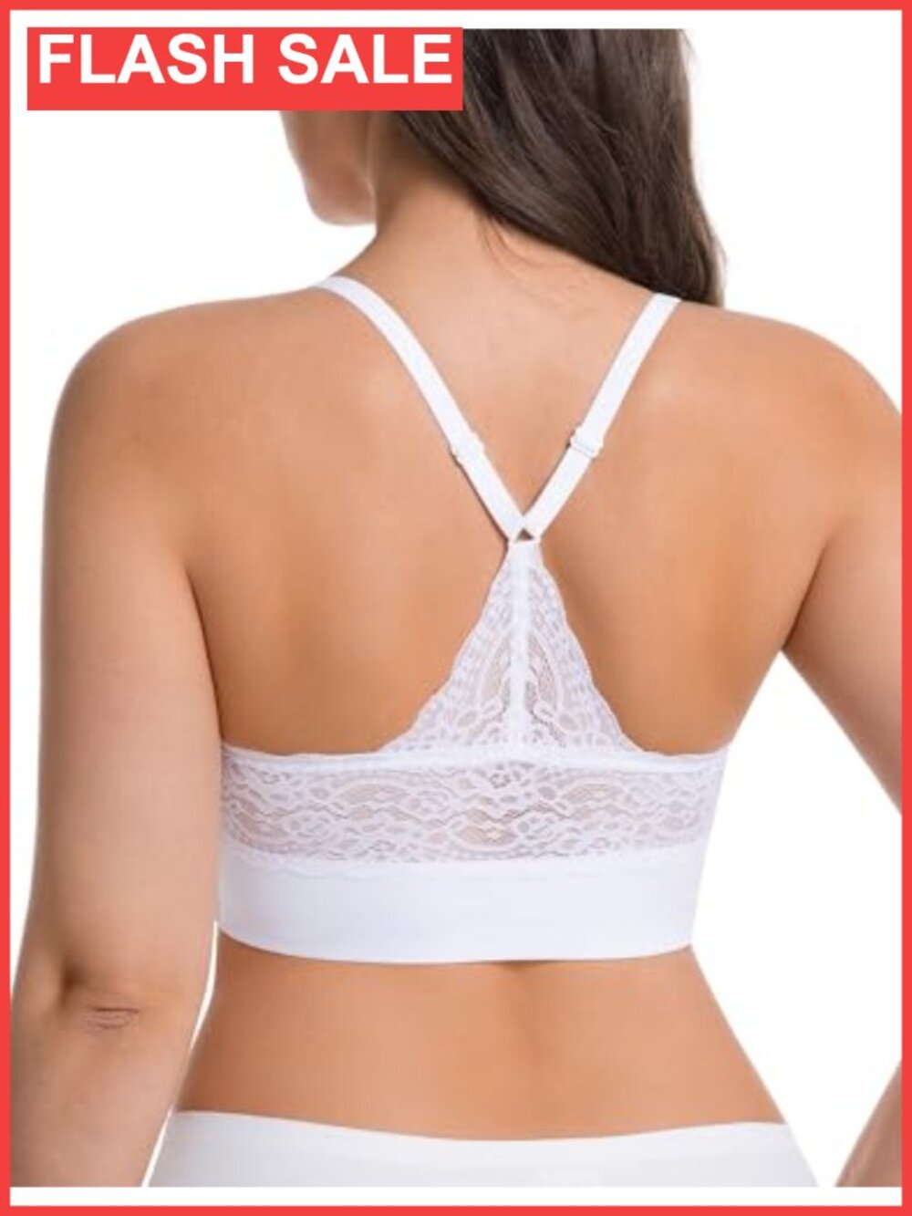 Lusait Womens Jelly Wireless Bra Lace Racerback Push Up Plunge T-Shirt Bra
